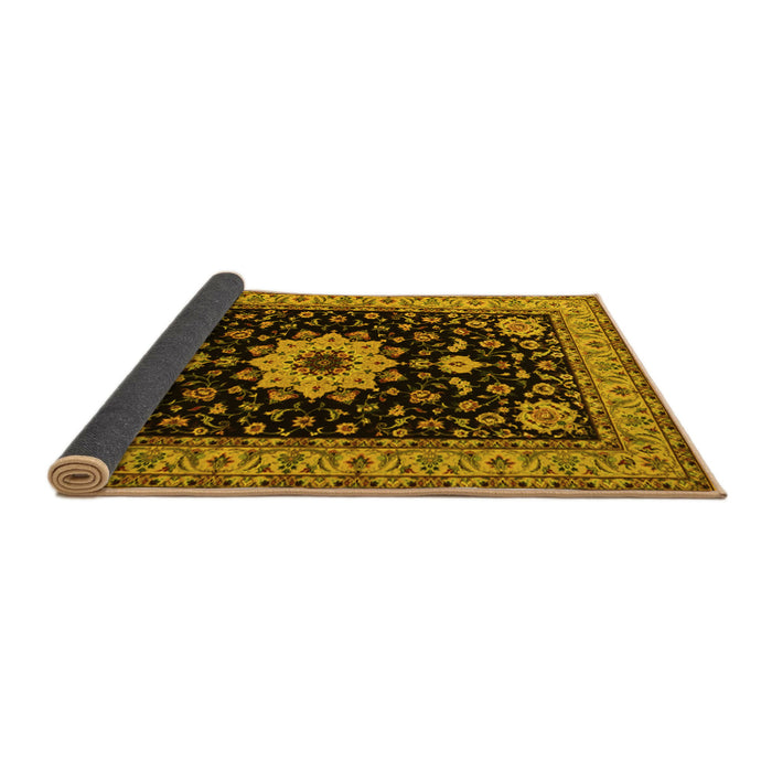 Sideview of Persian Yellow Traditional Rug, tr2043yw