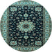 Round Persian Light Blue Traditional Rug, tr2043lblu