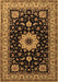 Machine Washable Persian Brown Traditional Rug, wshtr2043brn