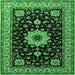 Square Persian Emerald Green Traditional Rug, tr2043emgrn