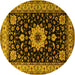 Round Persian Yellow Traditional Rug, tr2043yw