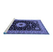 Sideview of Machine Washable Persian Blue Traditional Rug, wshtr2043blu