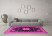 Machine Washable Persian Pink Traditional Rug in a Living Room, wshtr2043pnk