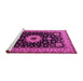 Sideview of Machine Washable Persian Pink Traditional Rug, wshtr2043pnk