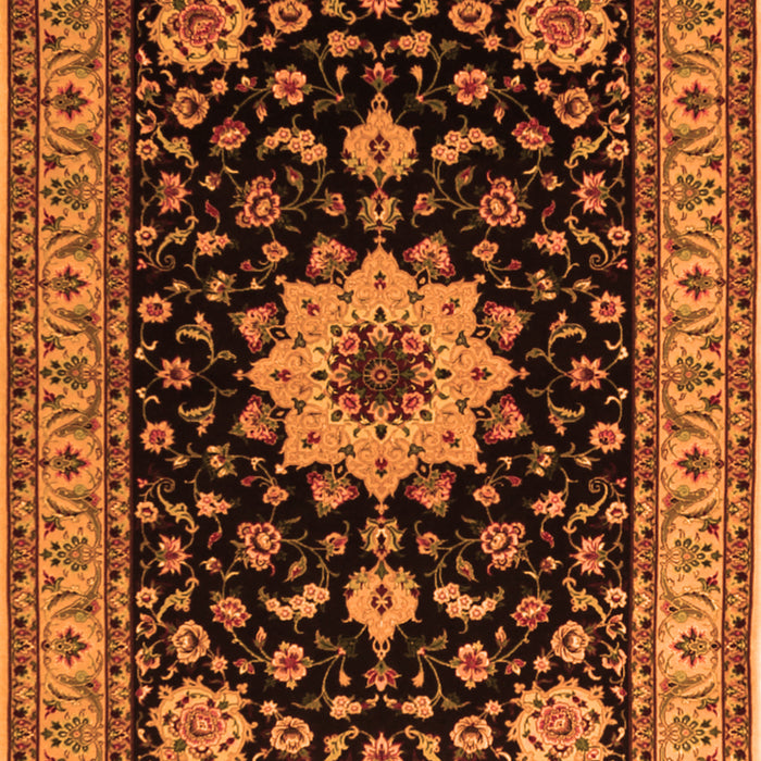 Serging Thickness of Machine Washable Persian Orange Traditional Area Rugs, wshtr2043org
