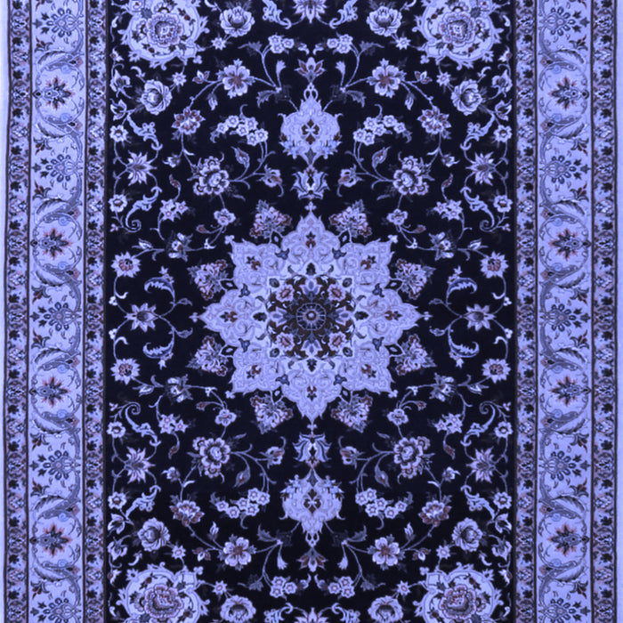 Machine Washable Persian Blue Traditional Rug, wshtr2043blu