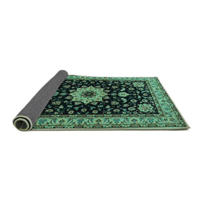 Sideview of Persian Turquoise Traditional Rug, tr2043turq