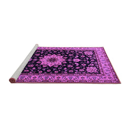 Sideview of Machine Washable Persian Purple Traditional Area Rugs, wshtr2043pur