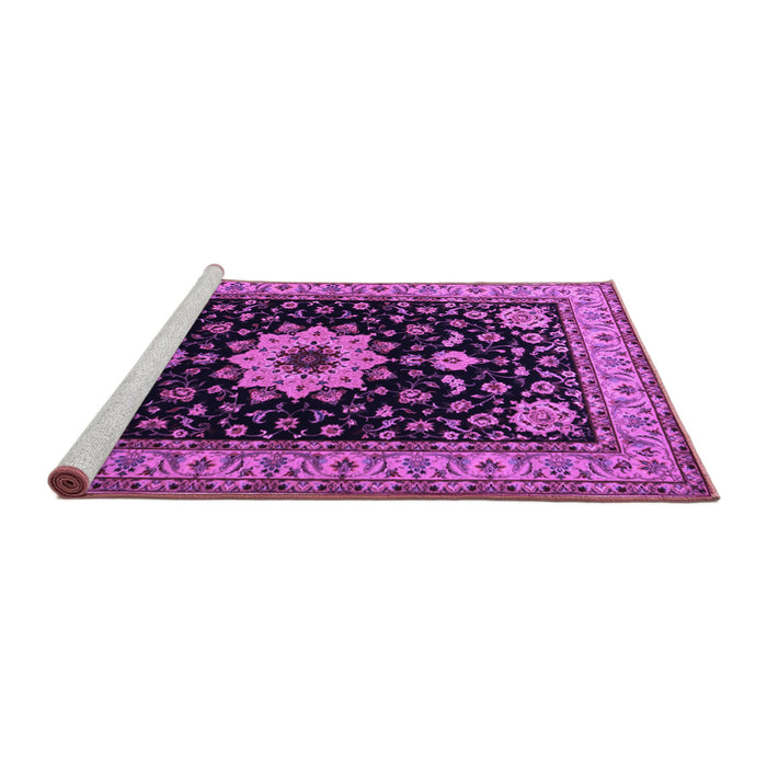 Sideview of Machine Washable Persian Purple Traditional Area Rugs, wshtr2043pur