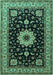 Machine Washable Persian Turquoise Traditional Area Rugs, wshtr2043turq