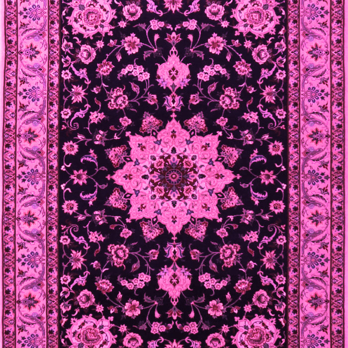 Machine Washable Persian Pink Traditional Rug, wshtr2043pnk