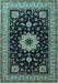 Machine Washable Persian Light Blue Traditional Rug, wshtr2043lblu