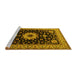 Sideview of Machine Washable Persian Yellow Traditional Rug, wshtr2043yw