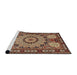 Sideview of Machine Washable Traditional Sand Brown Rug, wshtr2044