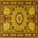 Square Persian Yellow Traditional Rug, tr2044yw