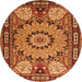 Machine Washable Persian Orange Traditional Area Rugs, wshtr2044org