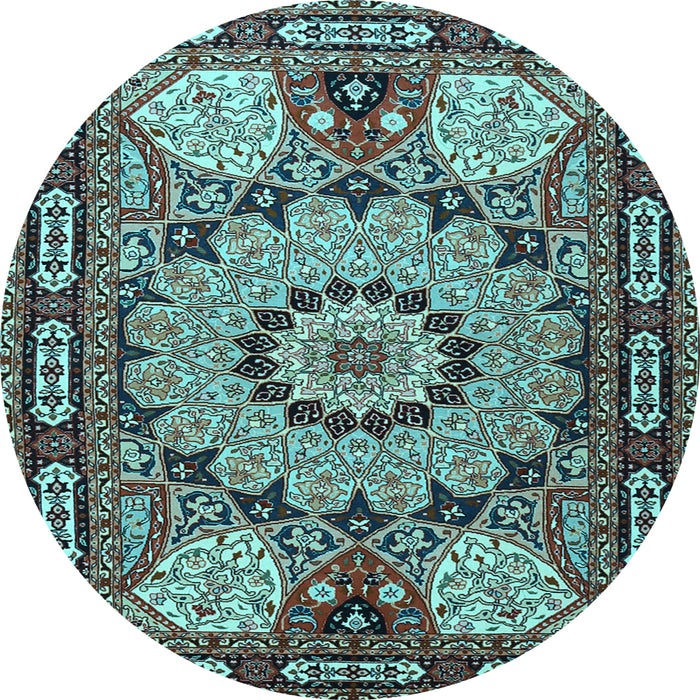 Round Persian Light Blue Traditional Rug, tr2044lblu