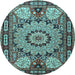 Round Persian Light Blue Traditional Rug, tr2044lblu