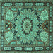 Square Persian Turquoise Traditional Rug, tr2044turq