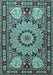 Machine Washable Persian Light Blue Traditional Rug, wshtr2044lblu