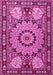 Machine Washable Persian Pink Traditional Rug, wshtr2044pnk