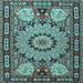 Square Machine Washable Persian Light Blue Traditional Rug, wshtr2044lblu