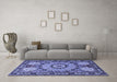 Machine Washable Persian Blue Traditional Rug in a Living Room, wshtr2044blu