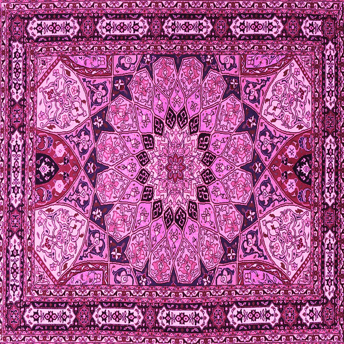 Square Machine Washable Persian Pink Traditional Rug, wshtr2044pnk