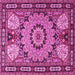 Square Machine Washable Persian Pink Traditional Rug, wshtr2044pnk