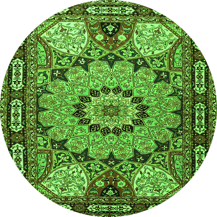 Square Persian Green Traditional Rug, tr2044grn