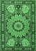 Machine Washable Persian Emerald Green Traditional Area Rugs, wshtr2044emgrn