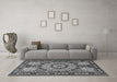 Machine Washable Persian Gray Traditional Rug in a Living Room,, wshtr2044gry