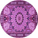 Round Persian Purple Traditional Rug, tr2044pur