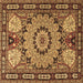 Square Machine Washable Persian Brown Traditional Rug, wshtr2044brn