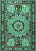 Machine Washable Persian Turquoise Traditional Area Rugs, wshtr2044turq