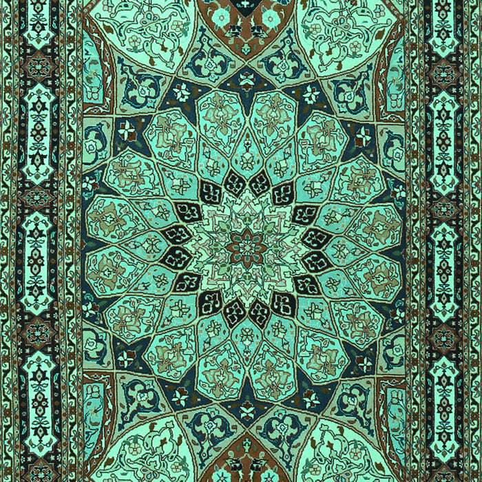 Machine Washable Persian Turquoise Traditional Area Rugs, wshtr2044turq