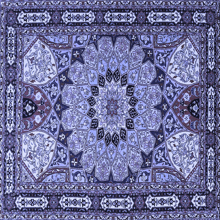 Square Machine Washable Persian Blue Traditional Rug, wshtr2044blu