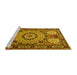 Sideview of Machine Washable Persian Yellow Traditional Rug, wshtr2044yw