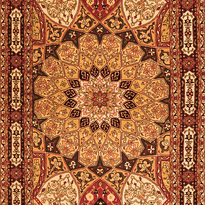 Serging Thickness of Machine Washable Persian Orange Traditional Area Rugs, wshtr2044org