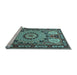 Sideview of Machine Washable Persian Light Blue Traditional Rug, wshtr2044lblu