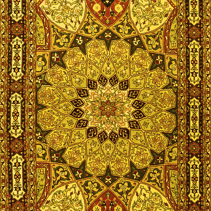 Machine Washable Persian Yellow Traditional Rug, wshtr2044yw