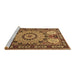 Sideview of Machine Washable Persian Brown Traditional Rug, wshtr2044brn