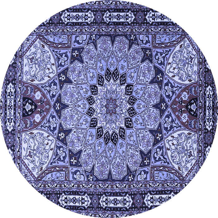 Round Persian Blue Traditional Rug, tr2044blu
