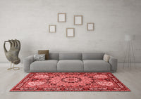 Machine Washable Persian Red Traditional Rug, wshtr2044red