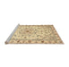 Sideview of Machine Washable Traditional Brown Gold Rug, wshtr2045