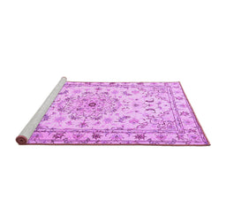 Sideview of Machine Washable Persian Purple Traditional Area Rugs, wshtr2045pur