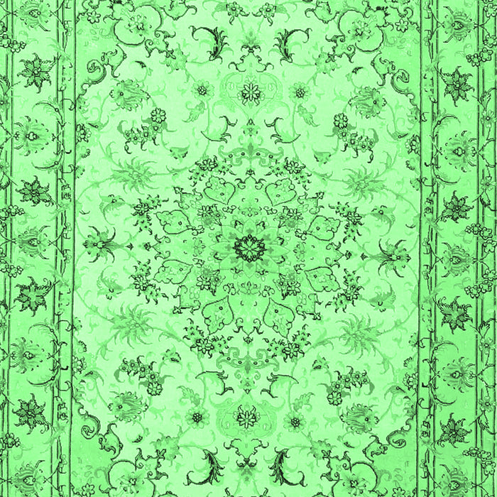Machine Washable Persian Emerald Green Traditional Area Rugs, wshtr2045emgrn