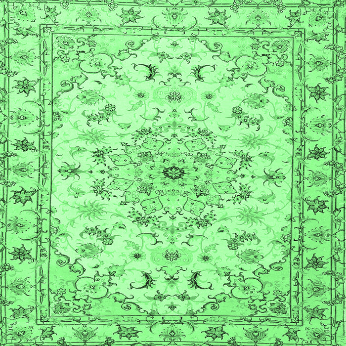 Square Persian Emerald Green Traditional Rug, tr2045emgrn