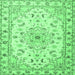 Square Persian Emerald Green Traditional Rug, tr2045emgrn