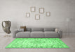 Machine Washable Persian Emerald Green Traditional Area Rugs in a Living Room,, wshtr2045emgrn